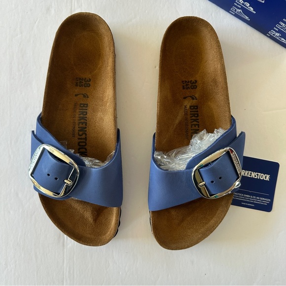 Birkenstock MADRID BIG BUCKLE Navy Blue leather Sandals 38 women’s - Picture 12 of 15